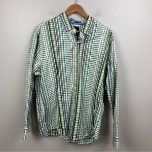 Men’s Tommy Bahama Pima Cotton Button Down Shirt Sz XL Striped Long Sleeve